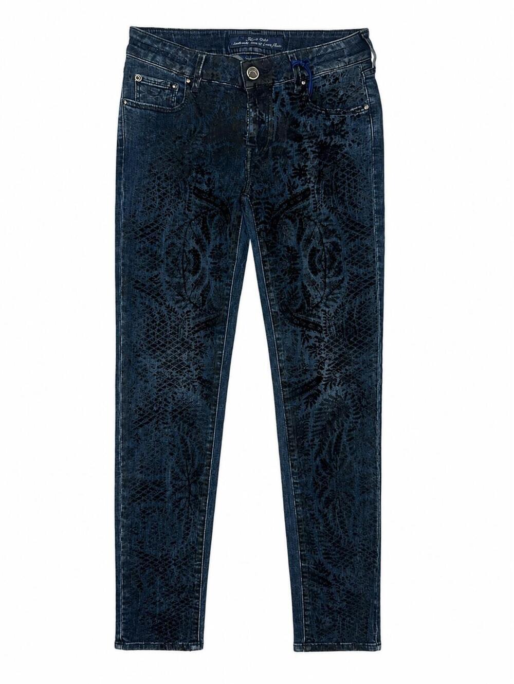 Jacob Cohën PW Jocelyn Slim Velvet Paisley Jean Women W28 US 6 | NWT